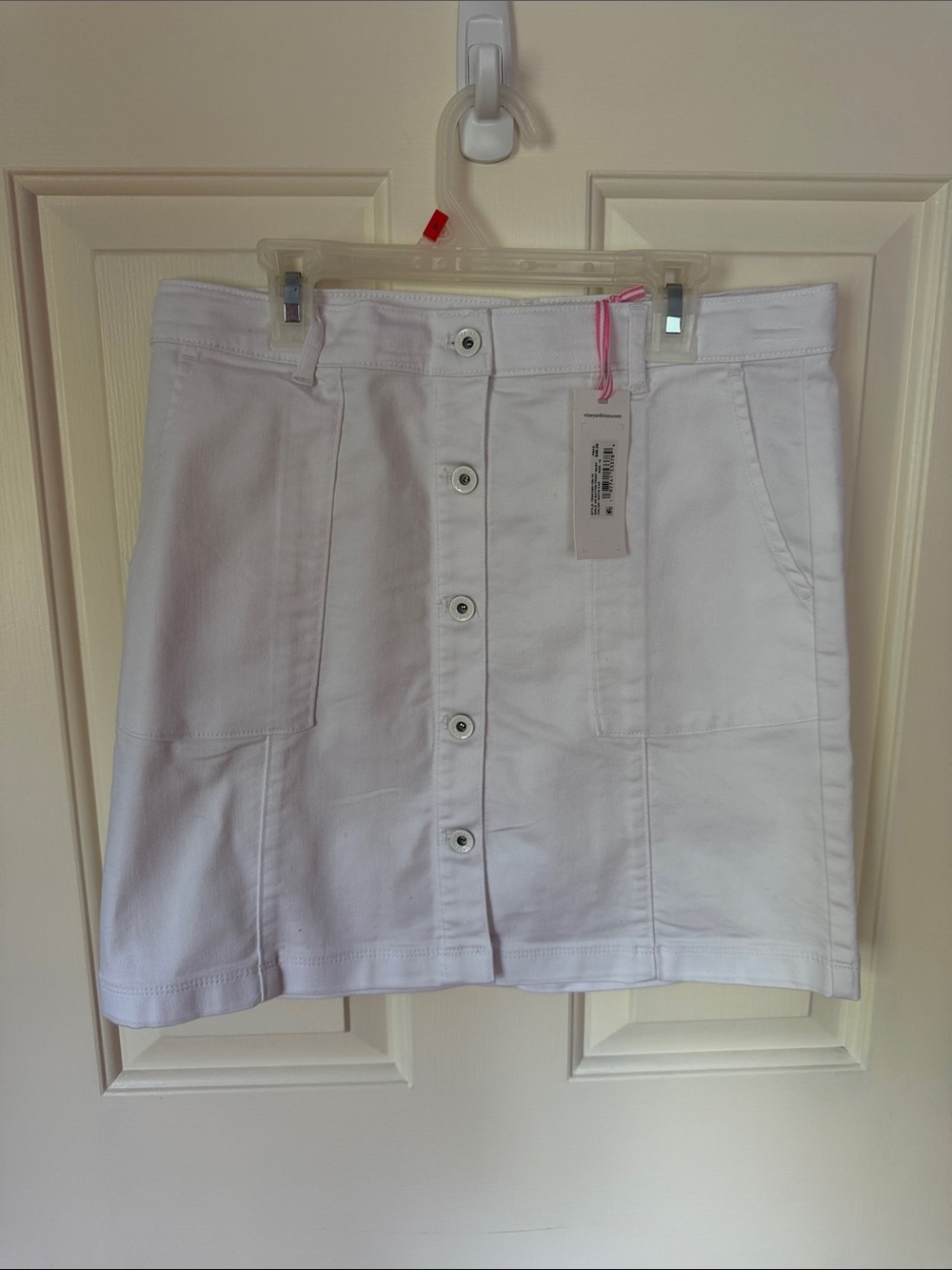 Vineyard Vines Girls Go White Button-Front  Skirt